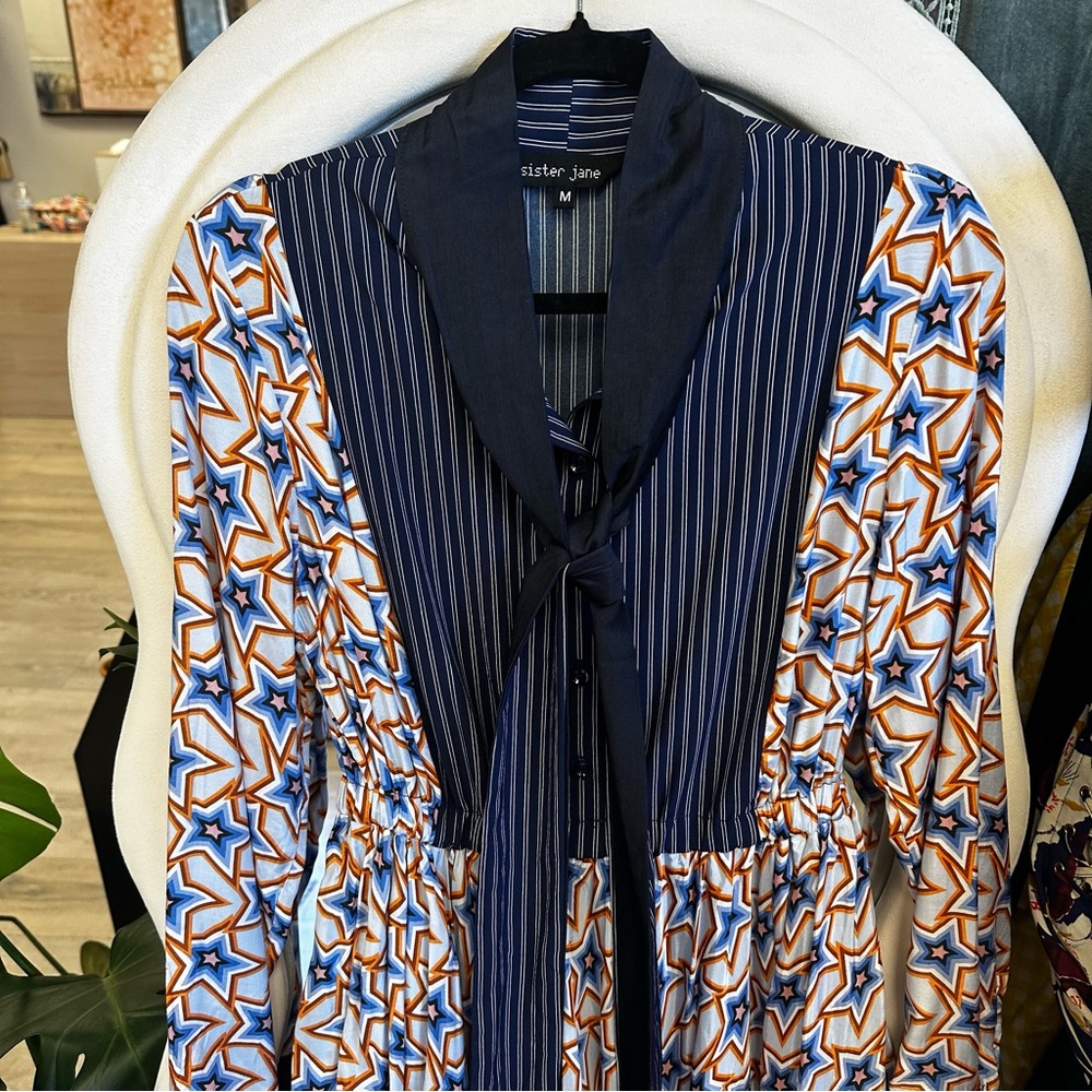 Sister Jane Navy and Orange Long Sleeve Dress - Picture 2 of 11